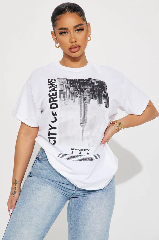 City Of Dreams NY Graphic Tshirt - White