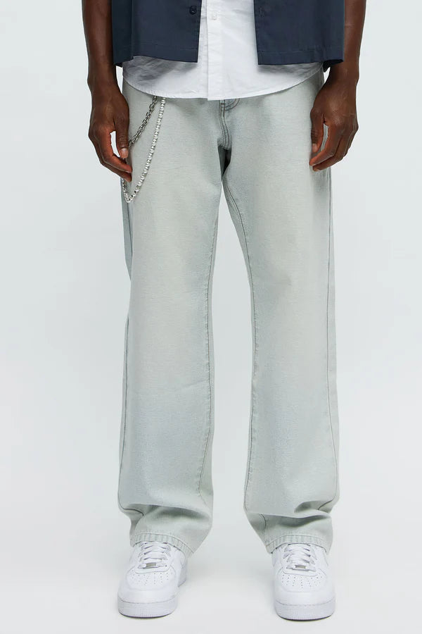 Inside Out Straight Jeans - Light Wash
