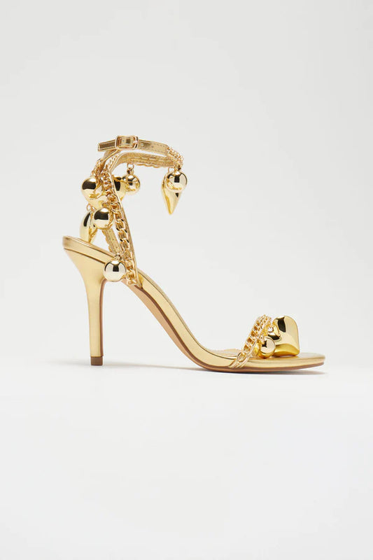 Borrowed Hearts Heeled Sandals - Gold