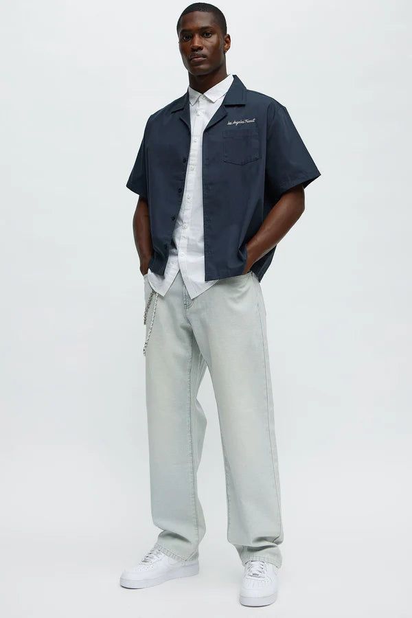 Inside Out Straight Jeans - Light Wash